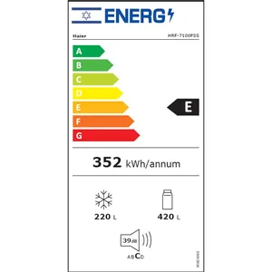 מקרר 4 דלתות Haier HRF7100FB האייר זכוכית שחורה